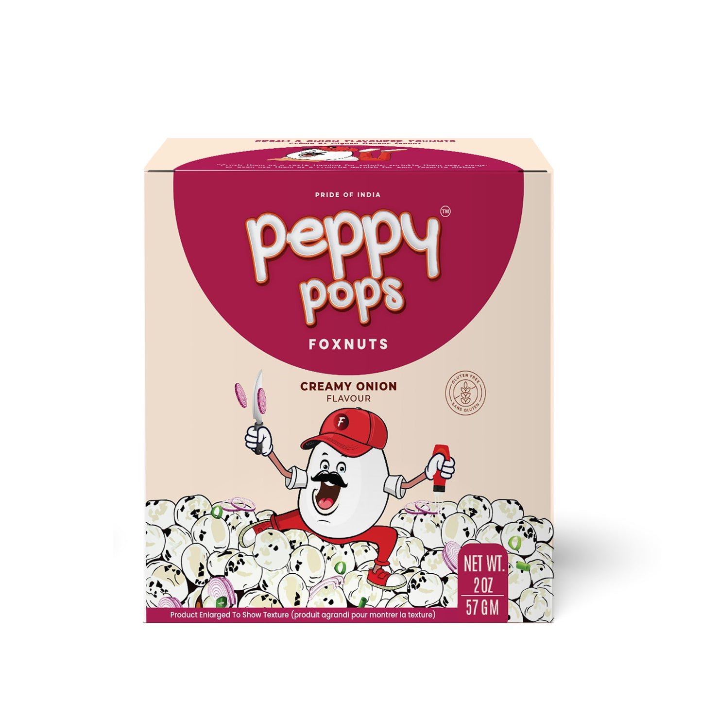 Peppy Pops Creamy Onion Roasted Foxnuts - 2 oz (57 g)