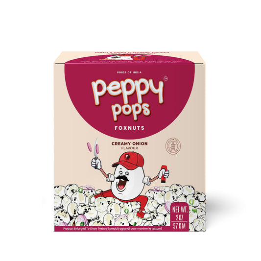 Peppy Pops Creamy Onion Roasted Foxnuts - 2 oz (57 g)
