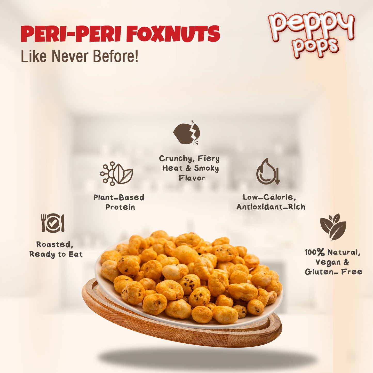 Peppy Pops Peri-Peri Roasted Foxnuts - 2 oz (57 g)