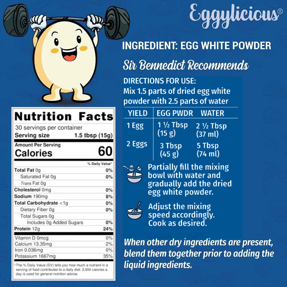 Eggylicious Egg White Protein Powder 1 lbs (16 oz)
