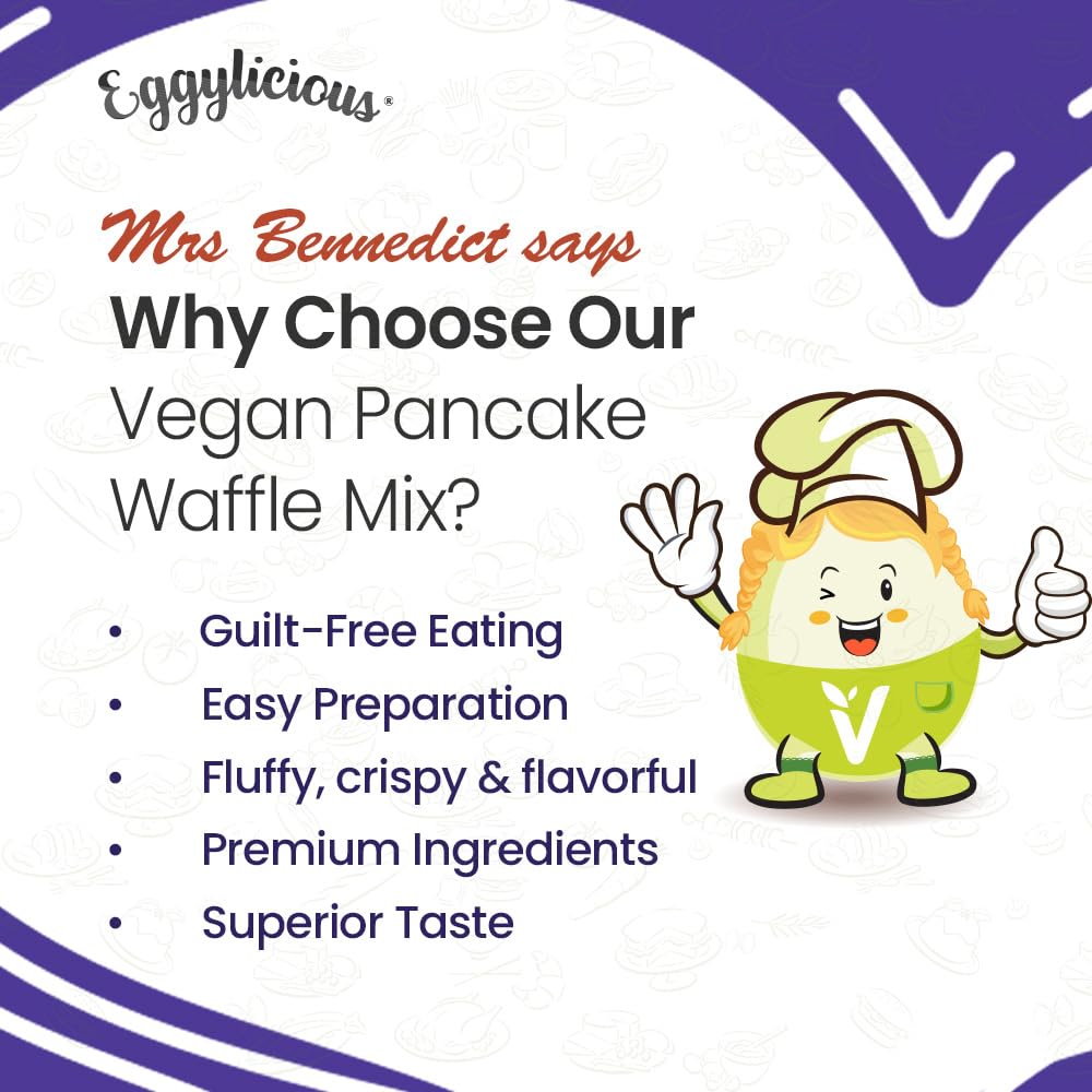 Eggylicious Vegan Pancake / Waffle Mix - 1 lbs 8 oz (680 gm)