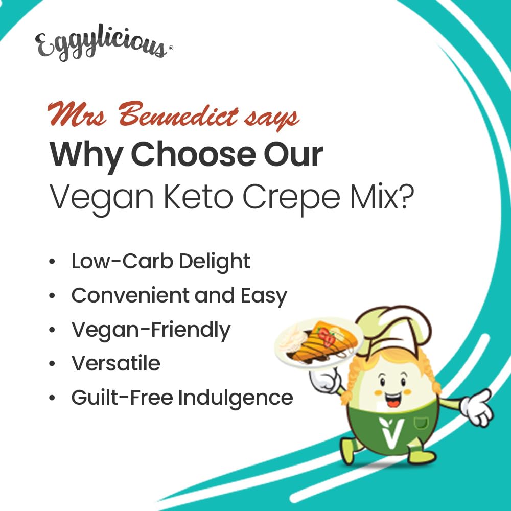 Eggylicious Vegan Keto Crepe Mix - 1 lb 8 oz (680 gm)
