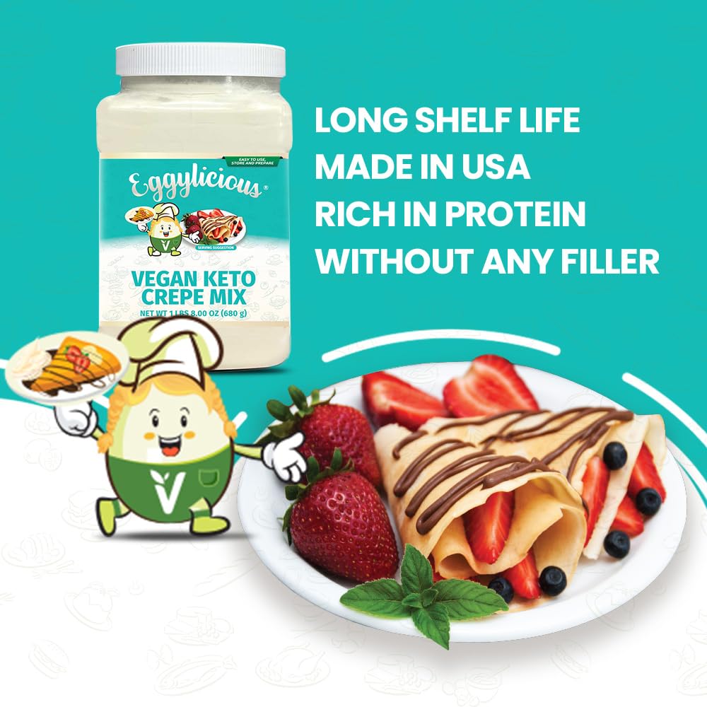 Eggylicious Vegan Keto Crepe Mix - 1 lb 8 oz (680 gm)