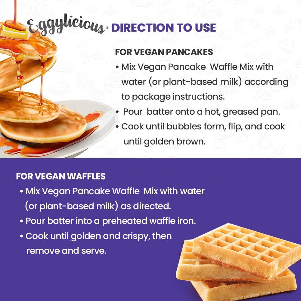 Eggylicious Vegan Pancake / Waffle Mix - 1 lbs 8 oz (680 gm)