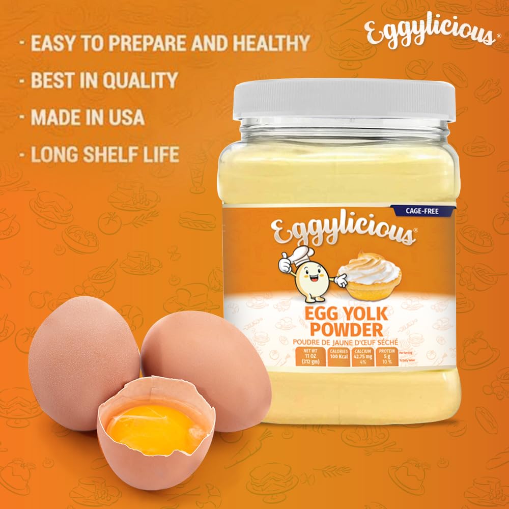 Eggylicious Cage-Free Egg Yolk Powder 11 oz (312 gm)