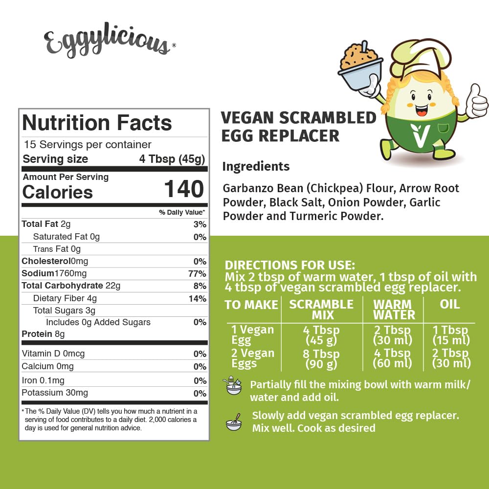 Eggylicious Vegan Scrambled Egg Replacer 1 lbs 8 oz (680 gm)