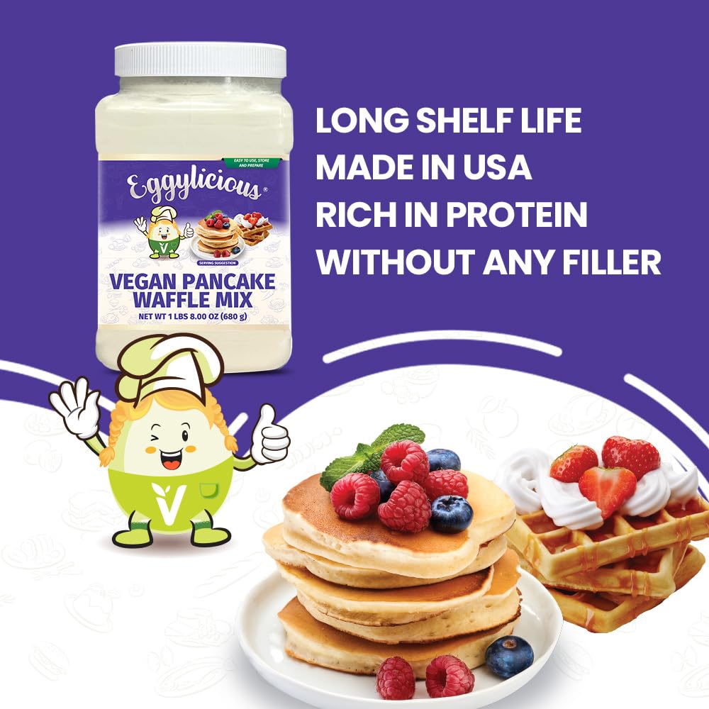 Eggylicious Vegan Pancake / Waffle Mix - 1 lbs 8 oz (680 gm)