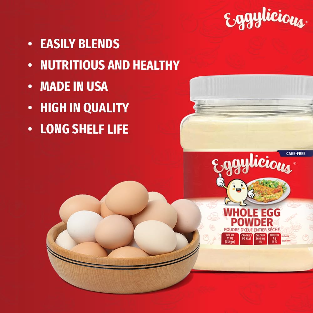Eggylicious Cage-Free Whole Egg Powder 11 oz (312 gm)