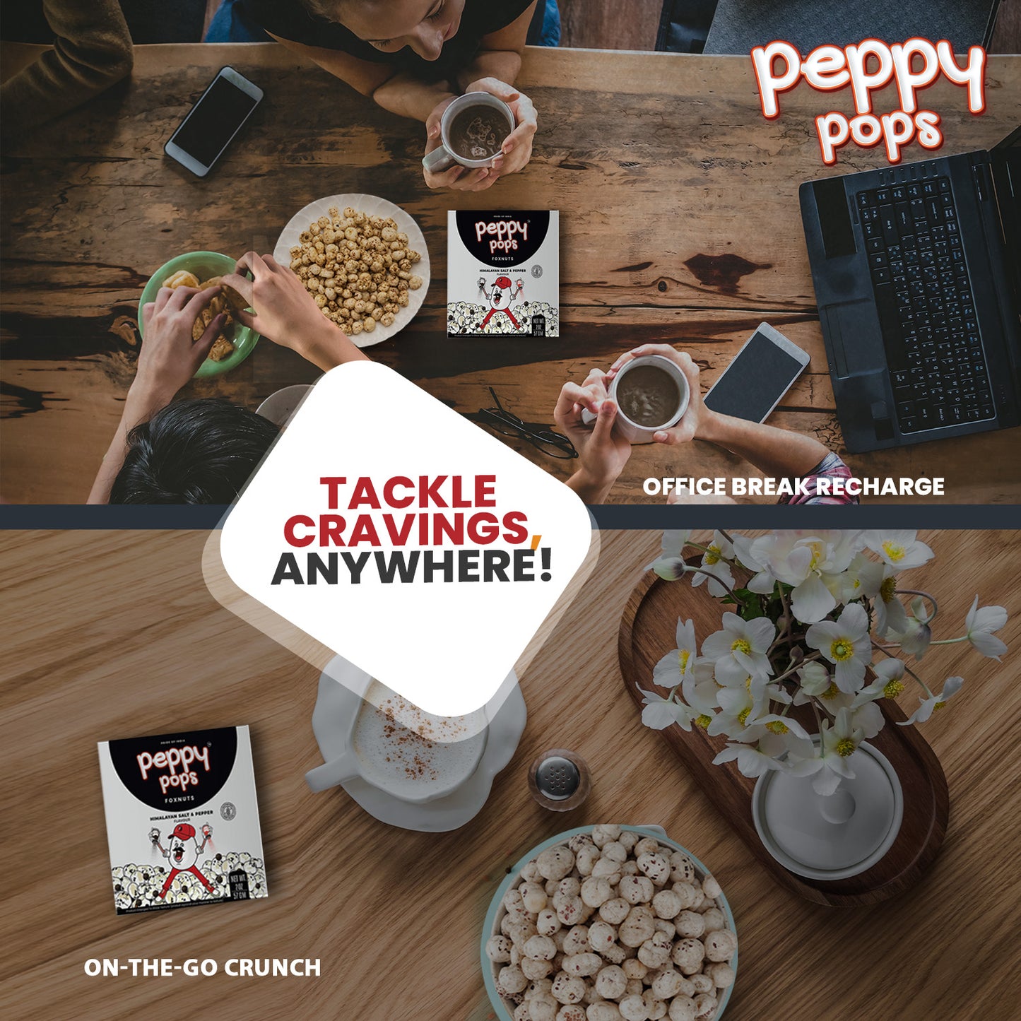 Peppy Pops Himalayan Salt & Pepper Roasted Foxnuts - 2 oz (57 g)