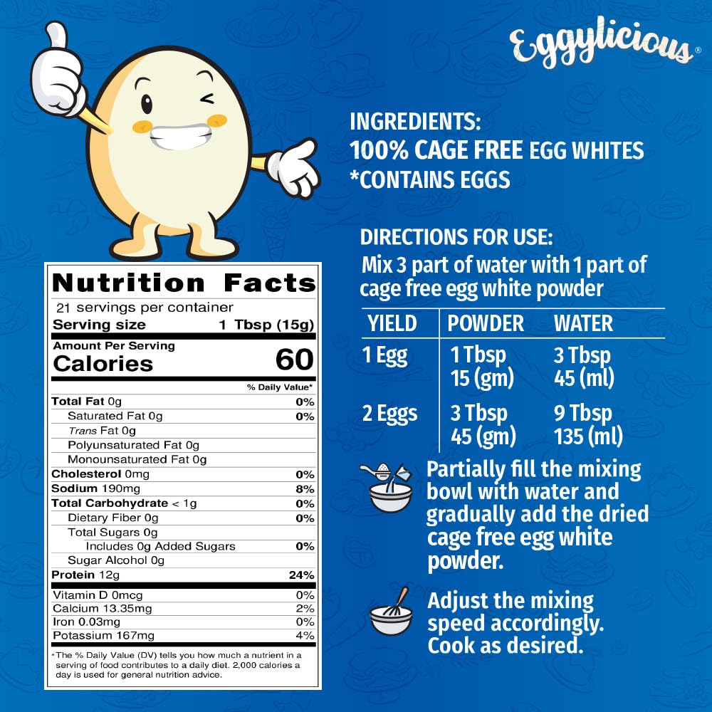 Eggylicious Cage-Free Egg White Powder 11 oz (312 g)