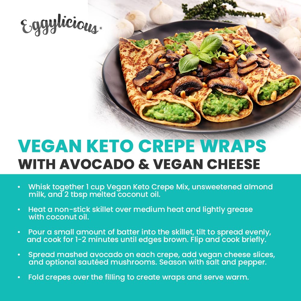 Eggylicious Vegan Keto Crepe Mix - 1 lb 8 oz (680 gm)