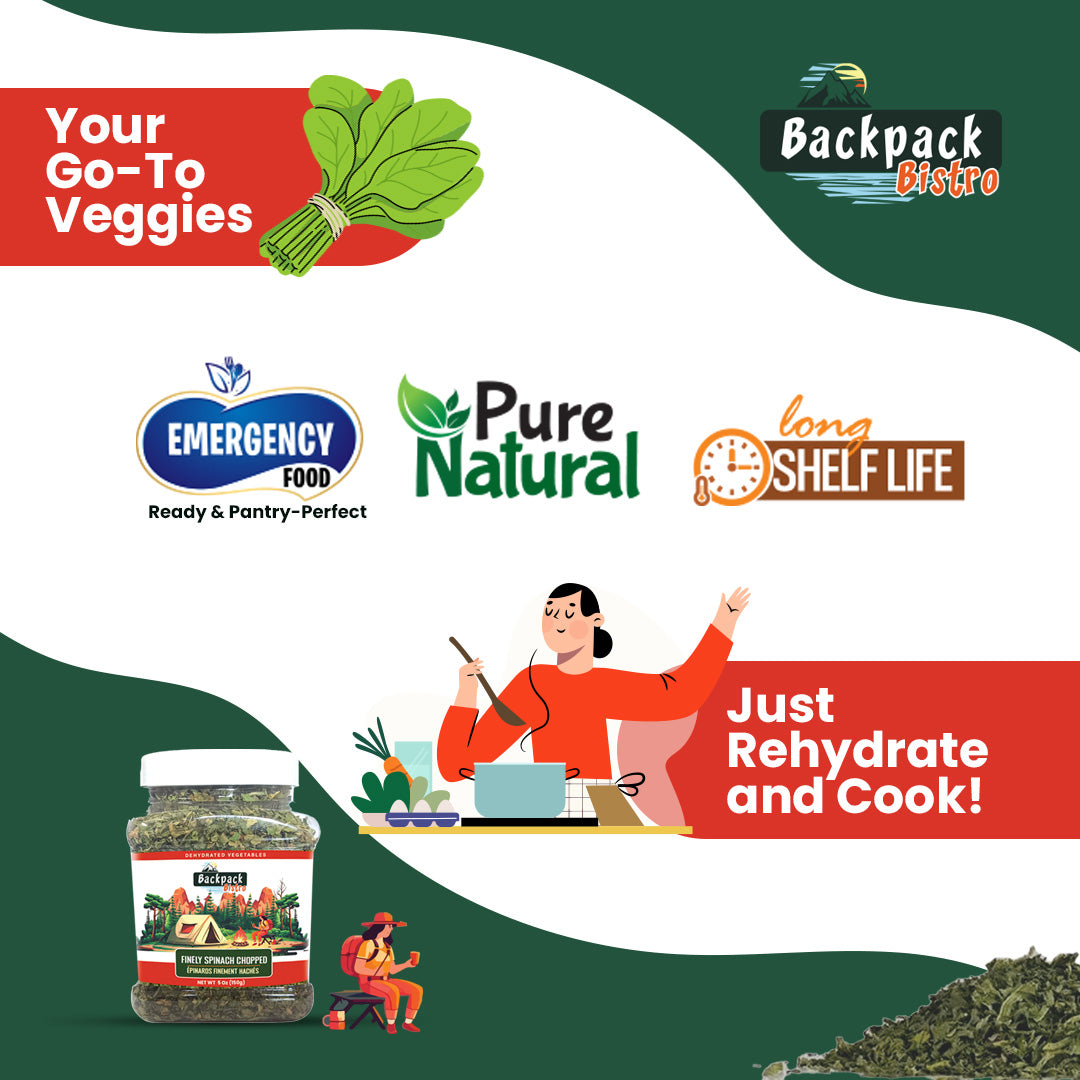 Backpack Bistro Dehydrated Finely Chopped Spinach 5.99 oz (170 g)