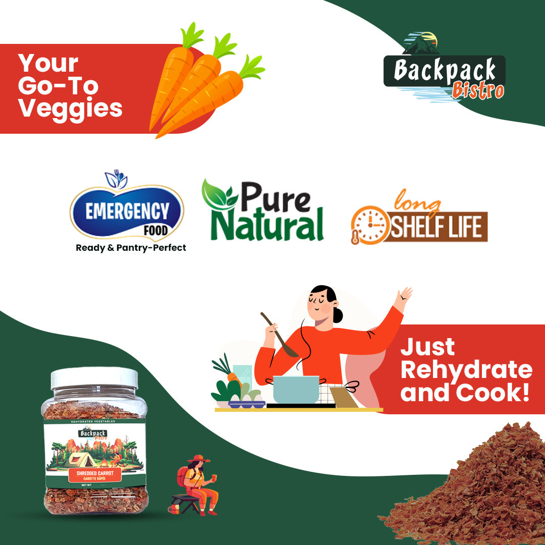 Backpack Bistro Dehydrated Shredded Carrots 14.8 oz (420 g)