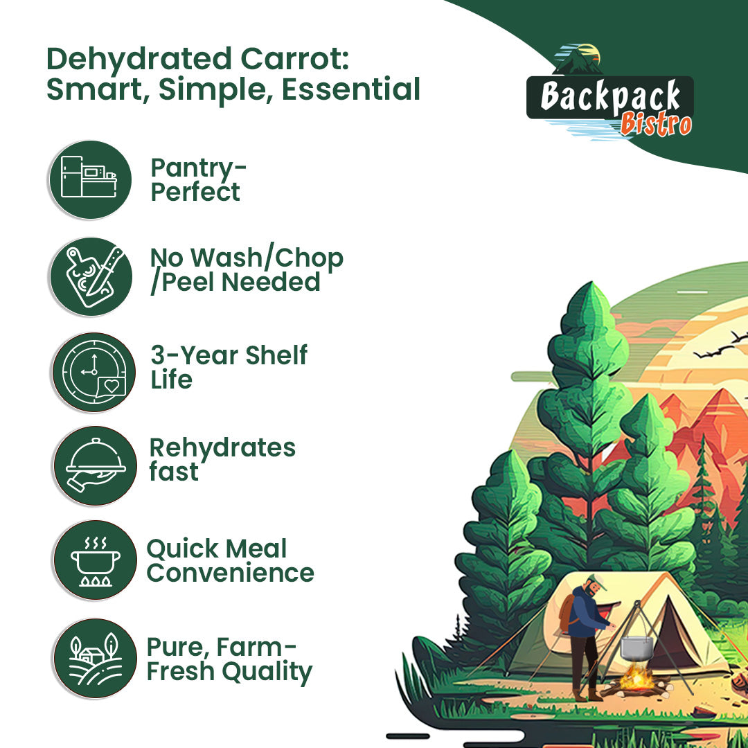 Backpack Bistro Dehydrated Shredded Carrots 14.8 oz (420 g)