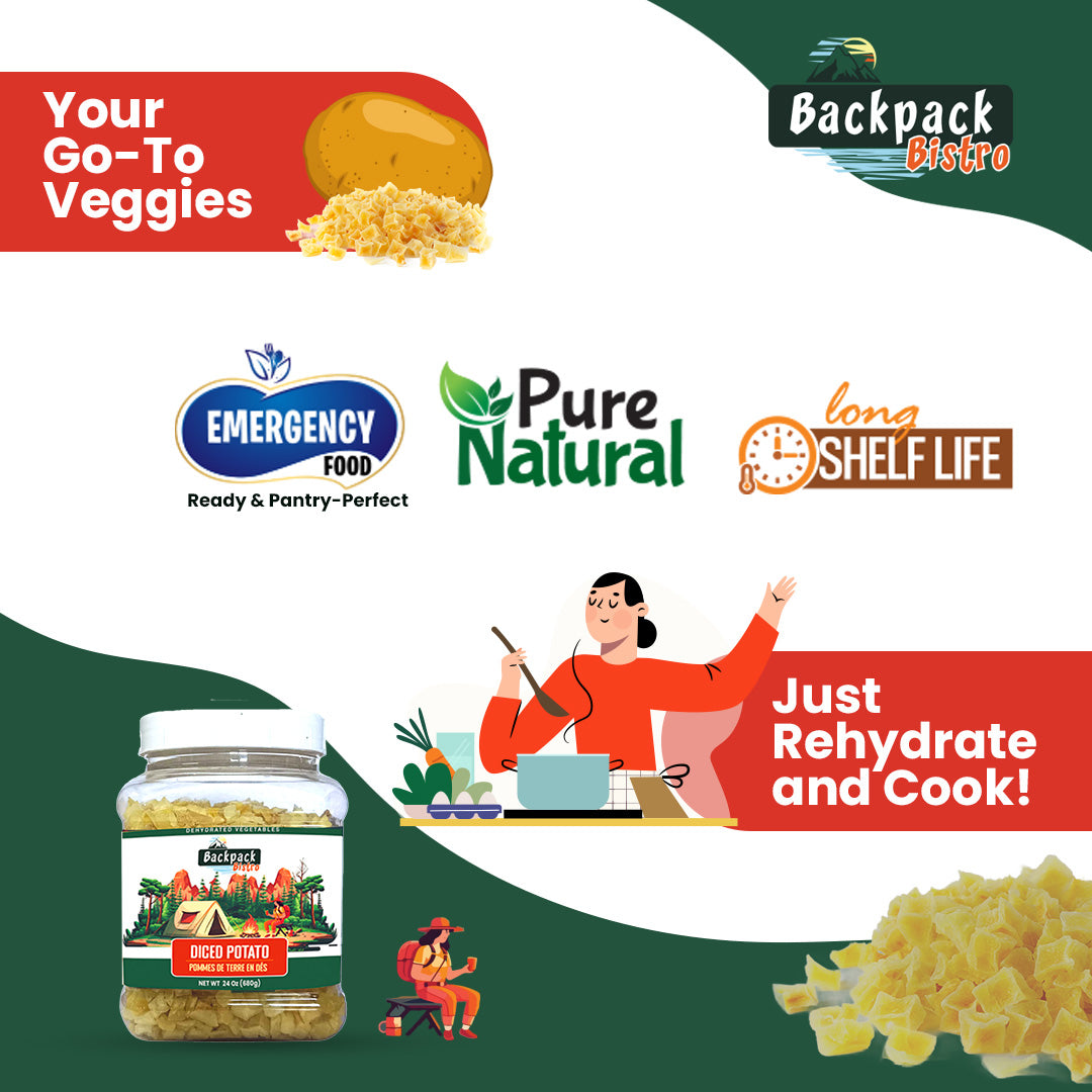Backpack Bistro Dehydrated Diced Potatoes 16 oz (454 g)