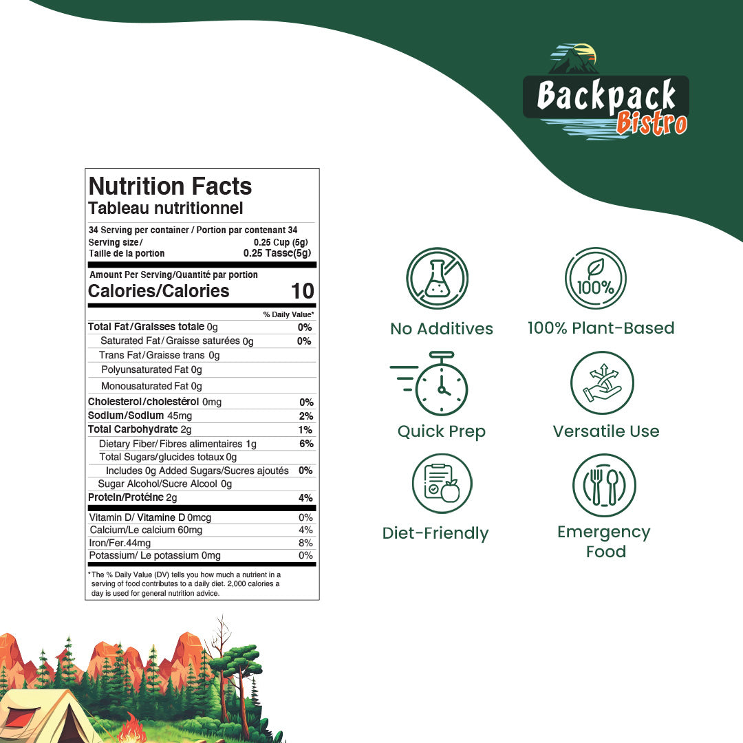 Backpack Bistro Dehydrated Finely Chopped Spinach 5.99 oz (170 g)